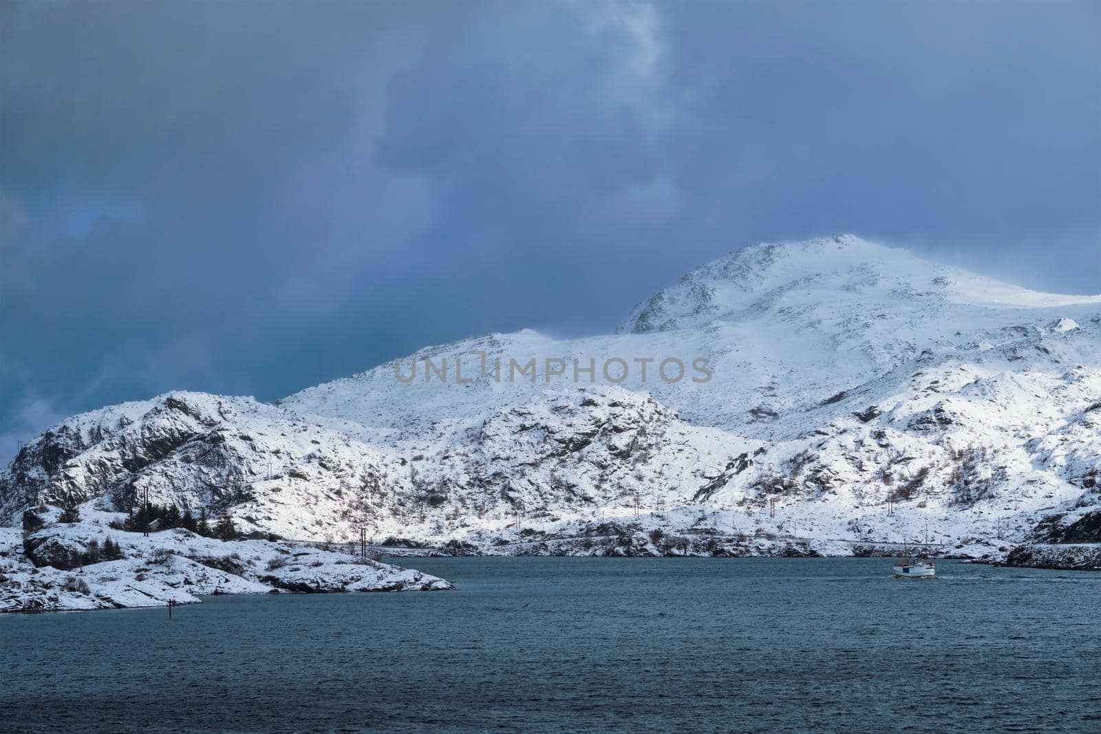 Norwegian fjord in winter by dimol