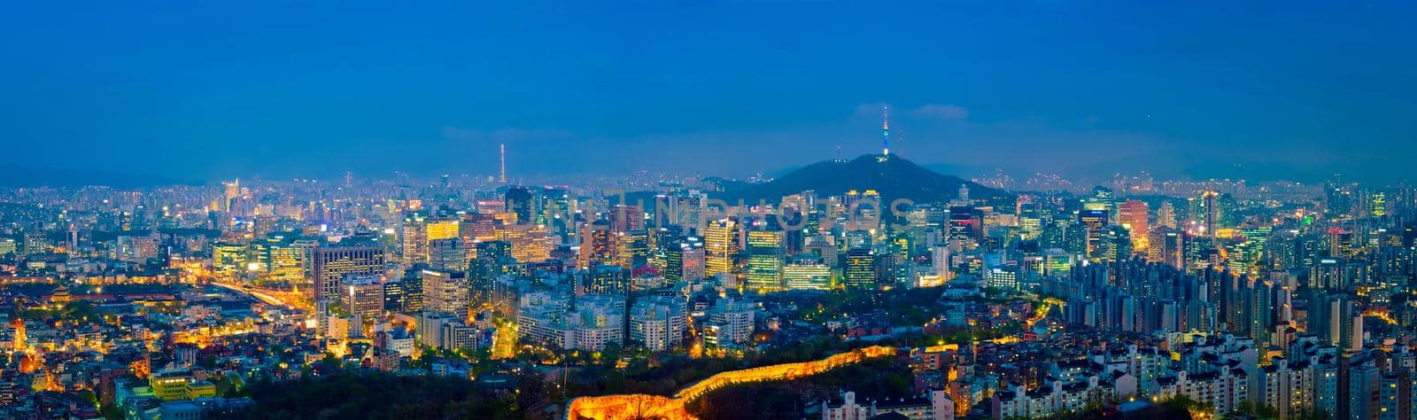 Seoul skyline in the night, South Korea. by dimol