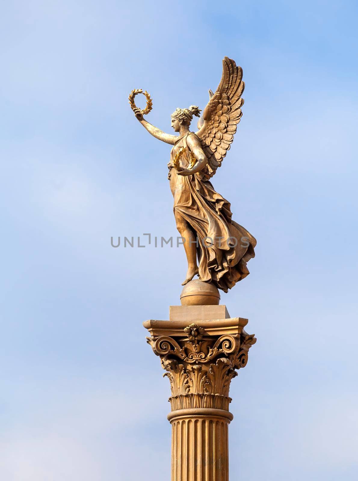 Statue of an angel in front of the Rudolfinum concert hall, Prague, Czech Republic