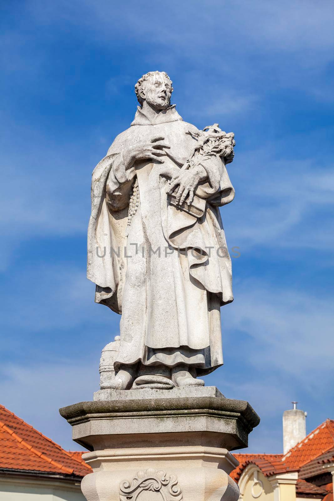 Statue of Philip Benizi de Damiani on the Charles bridge in Prague, Czech Republic