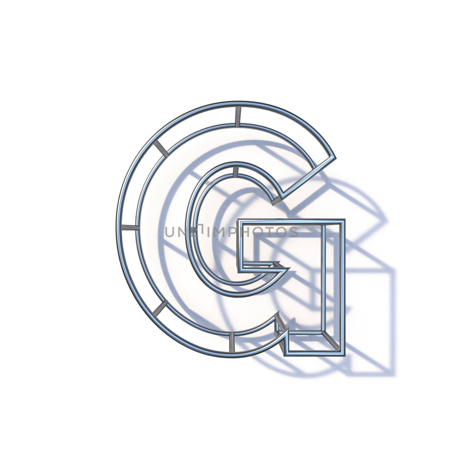 Steel wire frame font Letter G 3D by djmilic