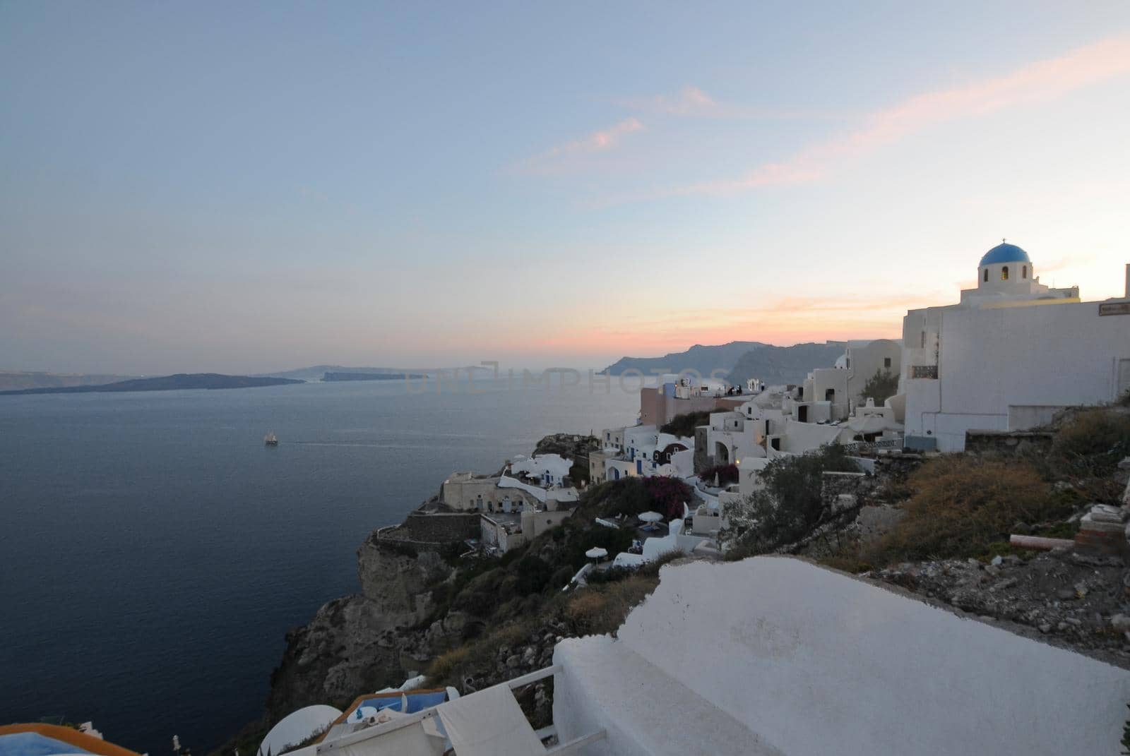 image from the famous view over the village of Oia at the Island Santorini, Greece