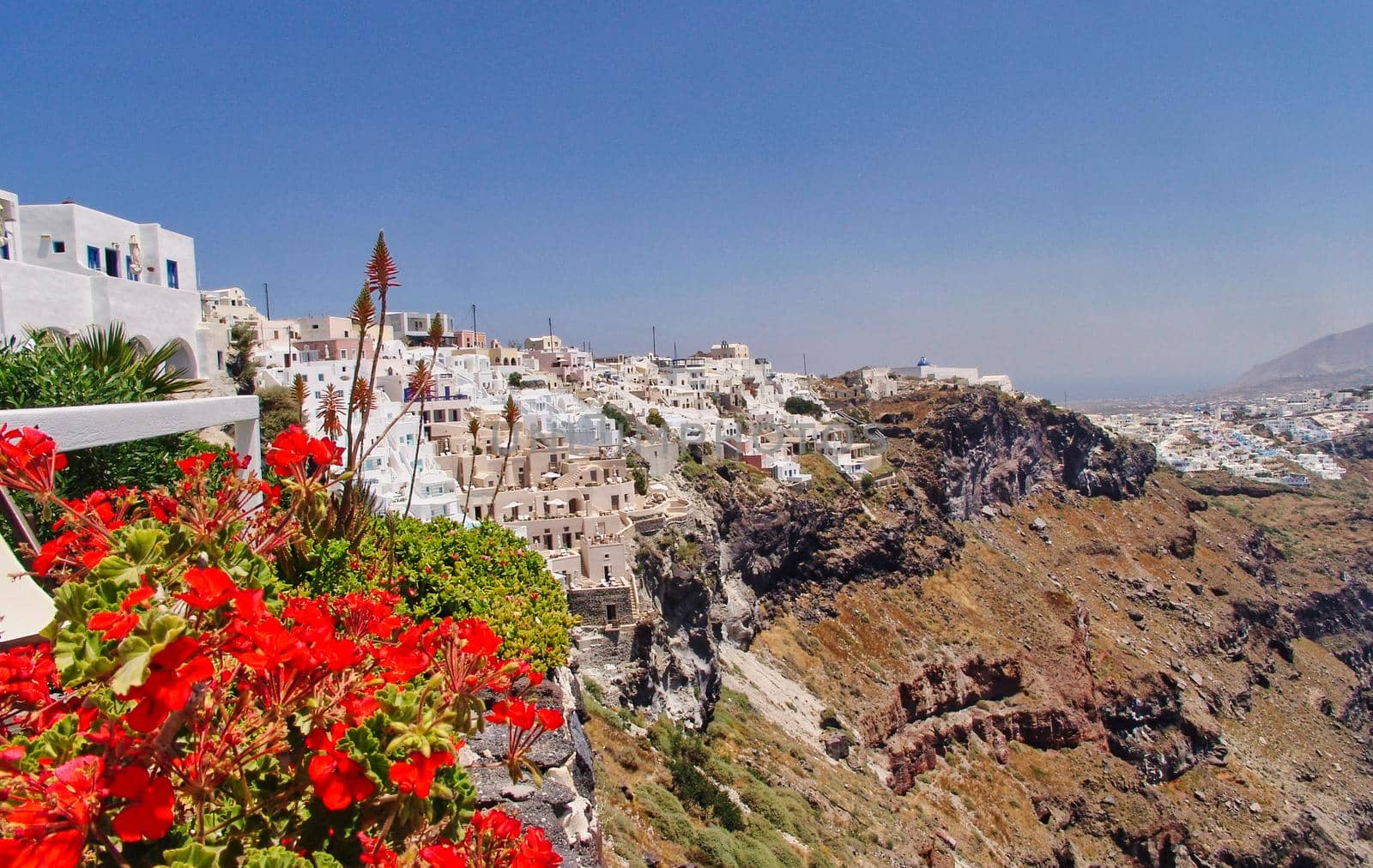 Greece, typical foreshortening of Imerovigli, Santorini by feelmytravel