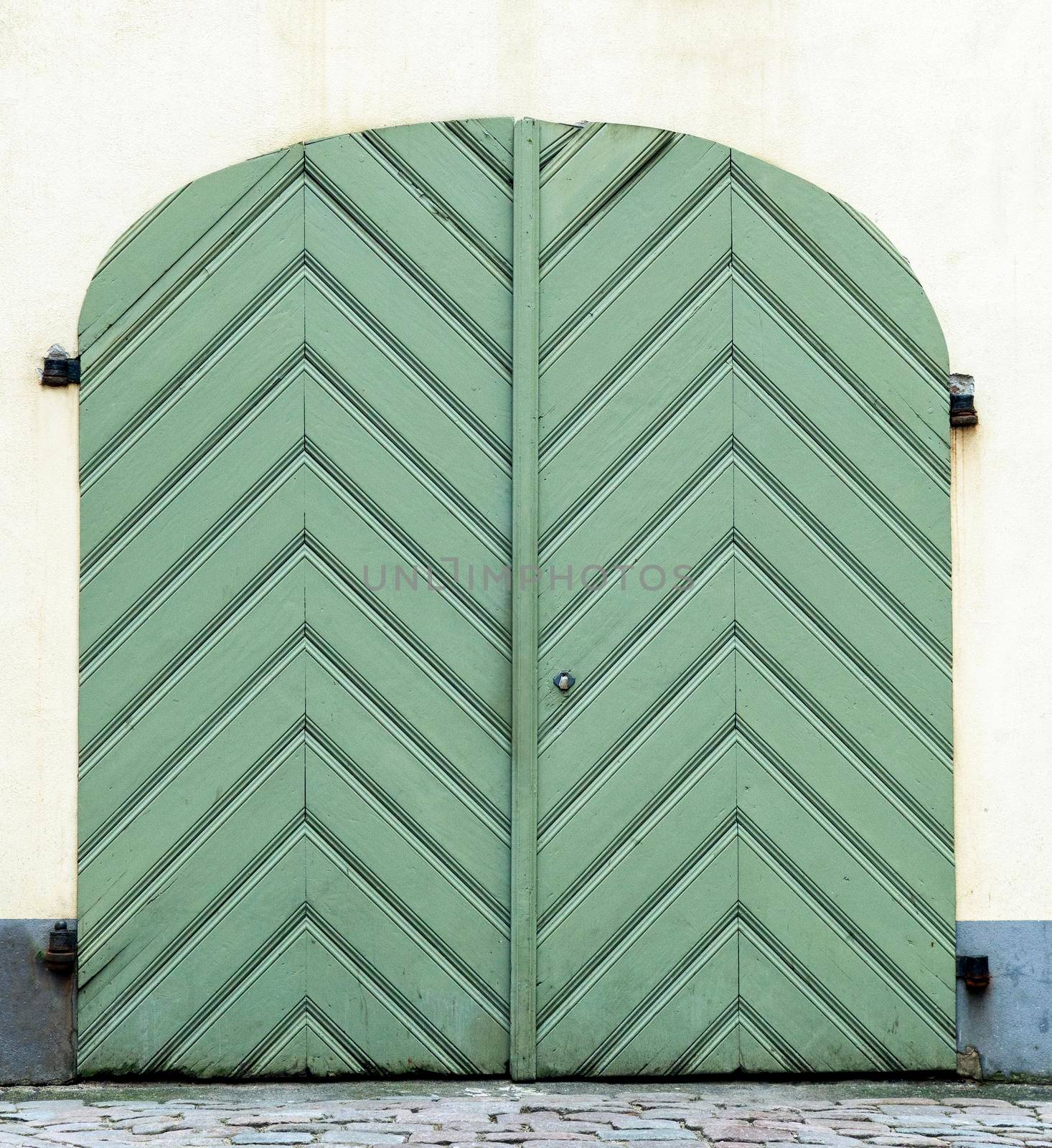 Old wooden gate of a medieval house