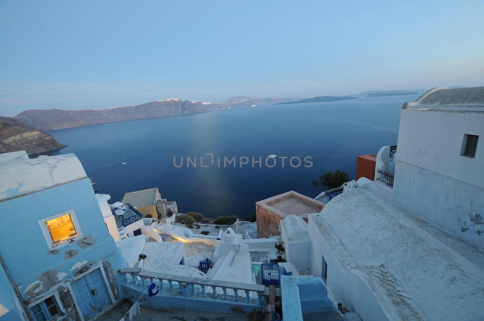 image from the famous view over the village of Oia at the Island Santorini, Greece