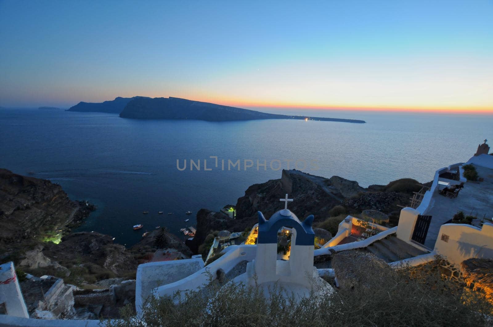 Beautiful village Oia in Santorini cyclades, at night by feelmytravel