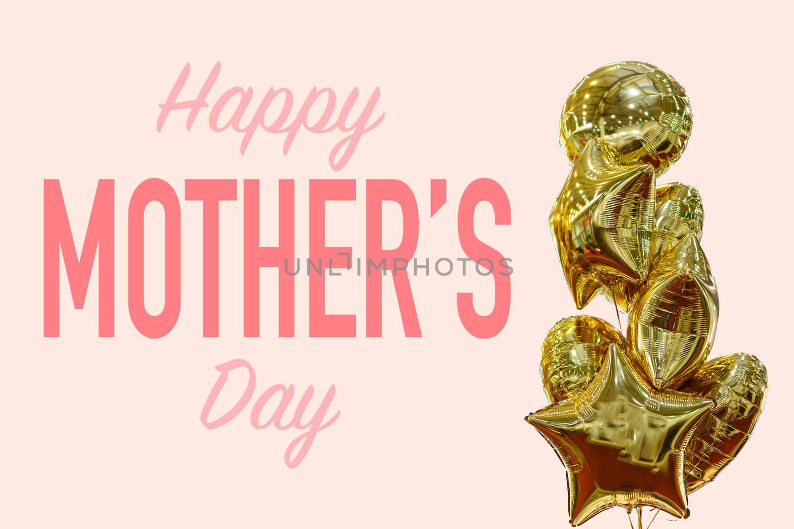 Top view aerial image of decoration Happy mothers day holiday background concept. by Andelov13