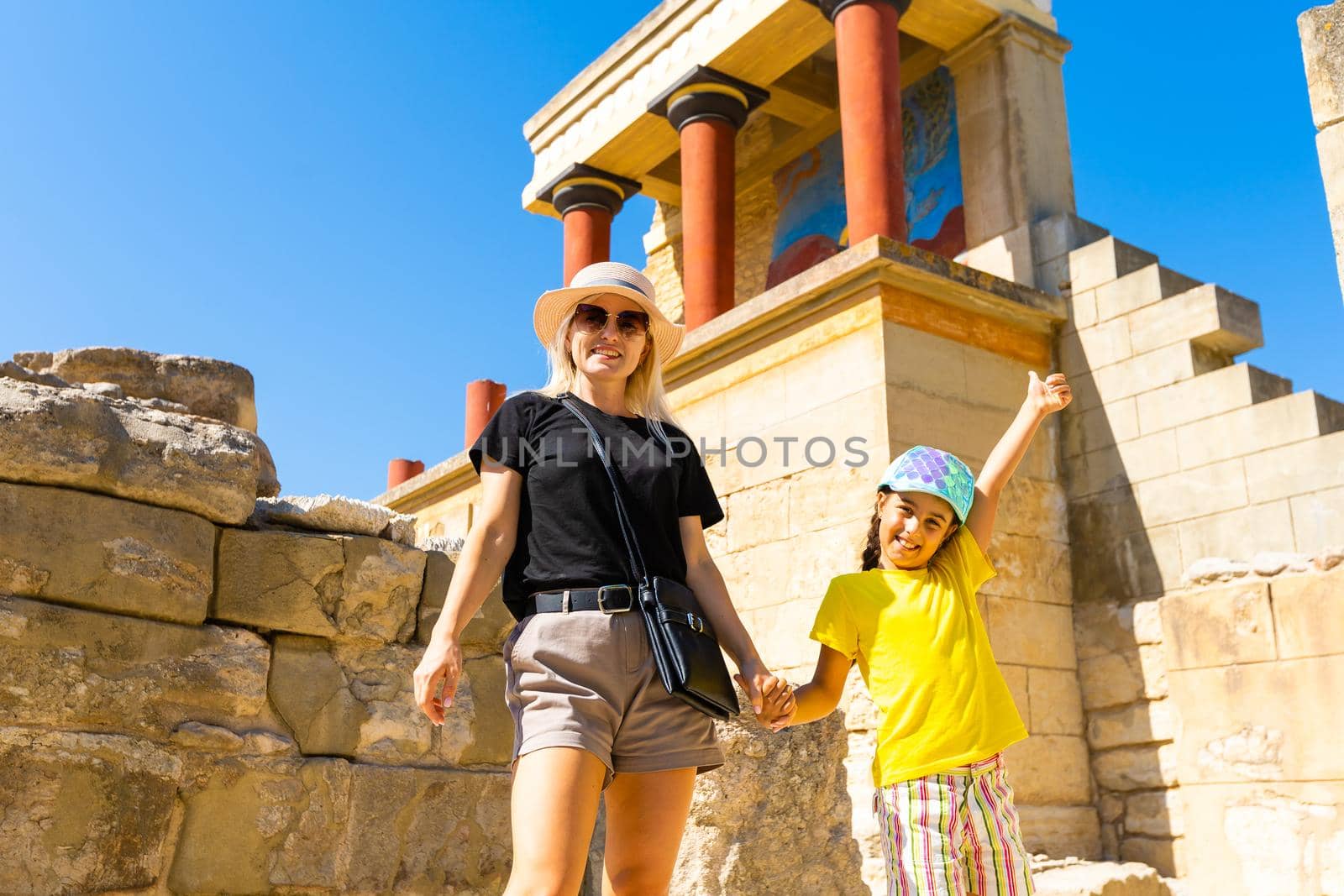 Knossos Palace ruin in sunny day, Crete, Greece