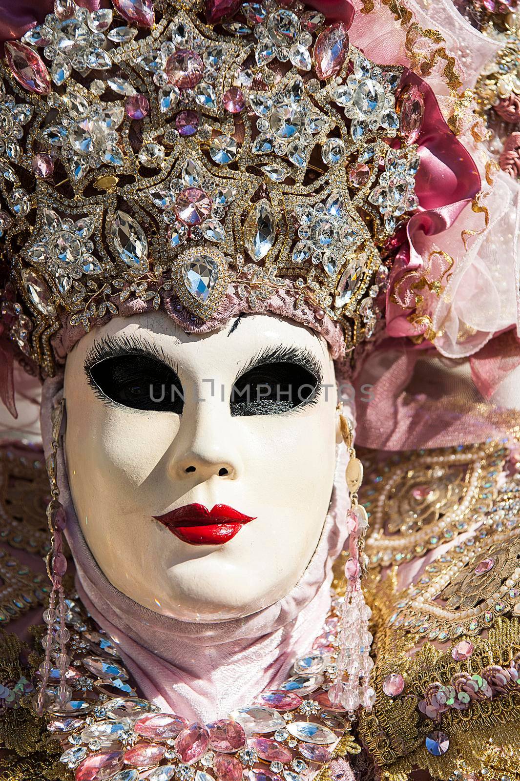 VENICE, ITALY - Febrary 20 2020: The masks of the Venice carnival 2020