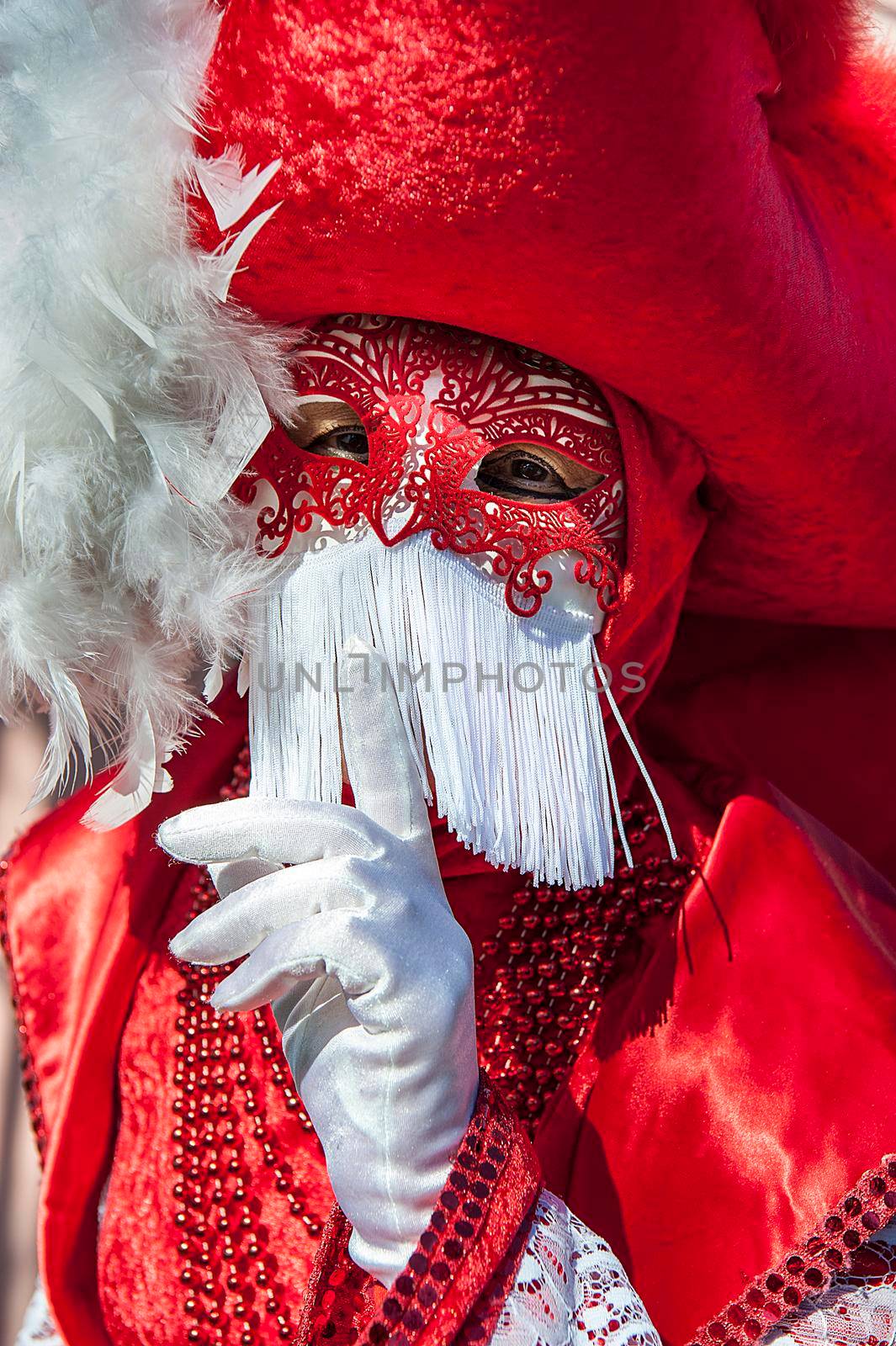 VENICE, ITALY - Febrary 20 2020: The masks of the Venice carnival 2020