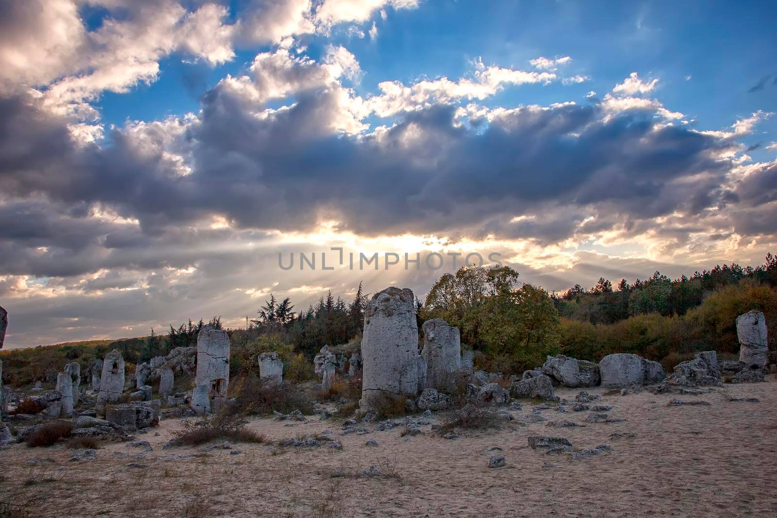 Pobiti Kamani - natural rock formations in Varna Province, Bulgaria . Standing Stones.