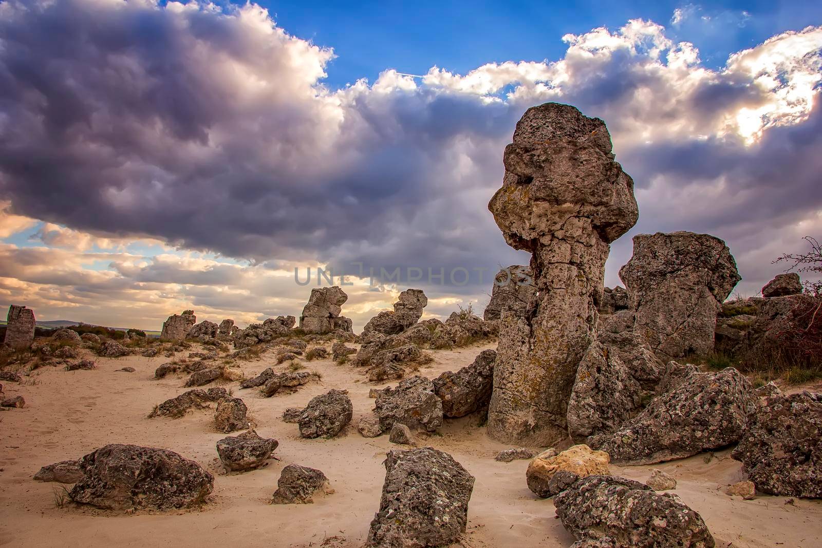 Pobiti Kamani - natural rock formations in Varna Province, Bulgaria. Standing Stones.