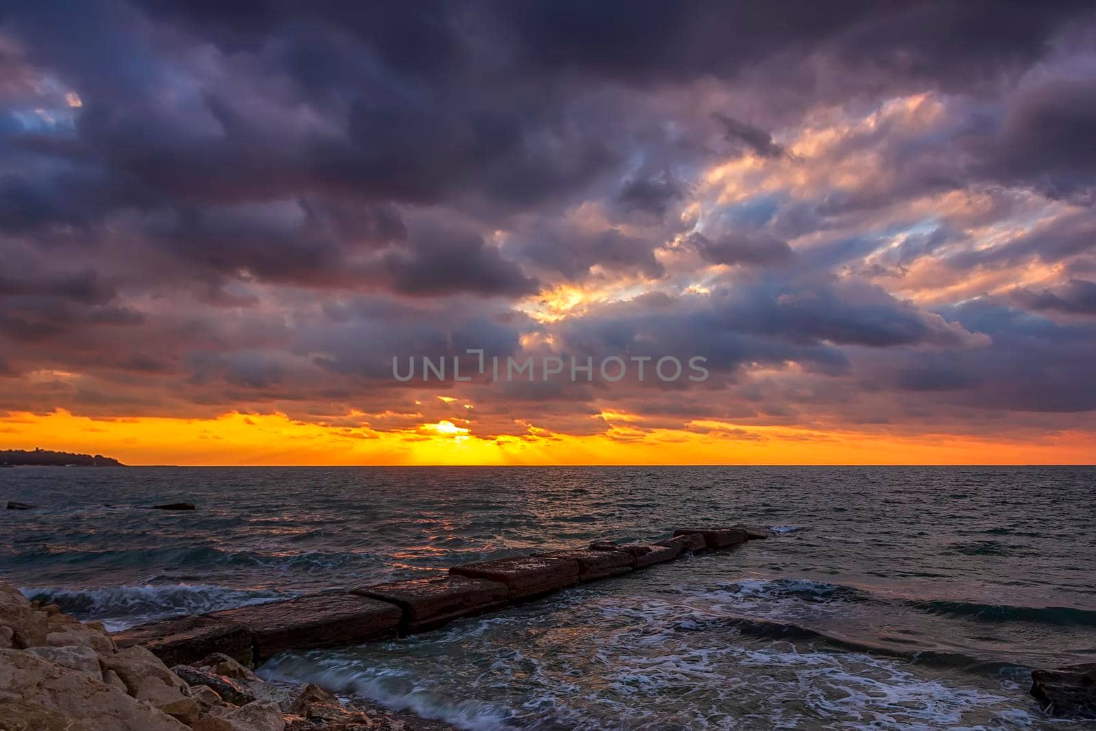 Sunrise over the sea. Nature concept