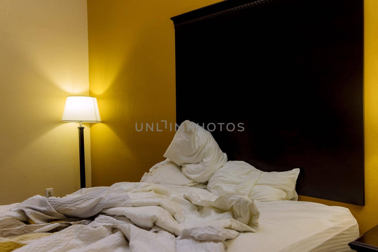 Comfort bedroom in hotel room with modern interior