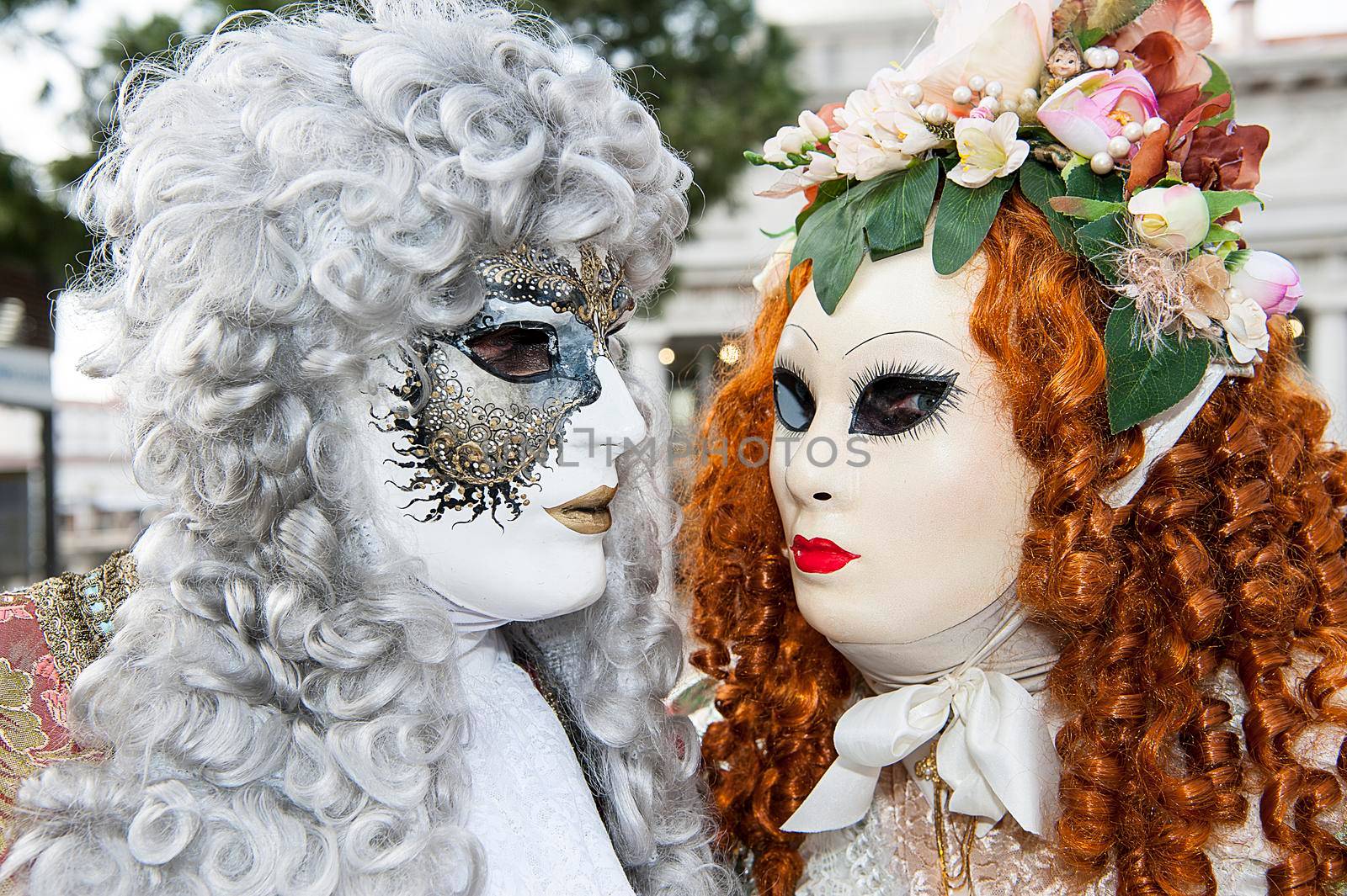 VENICE, ITALY - Febrary 19 2020: The masks of the Venice carnival 2020