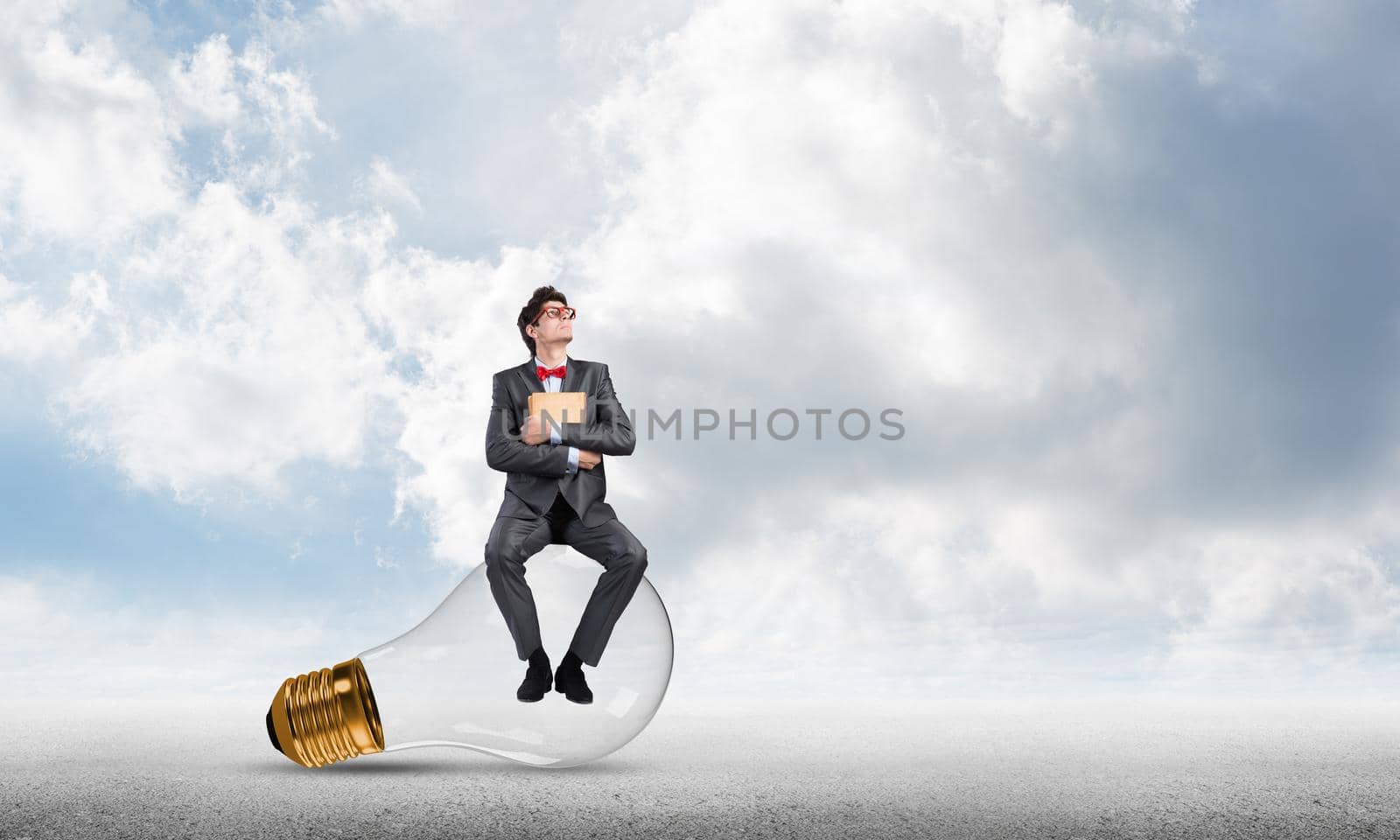 young businessman with a book. Concept of Creativity in Business