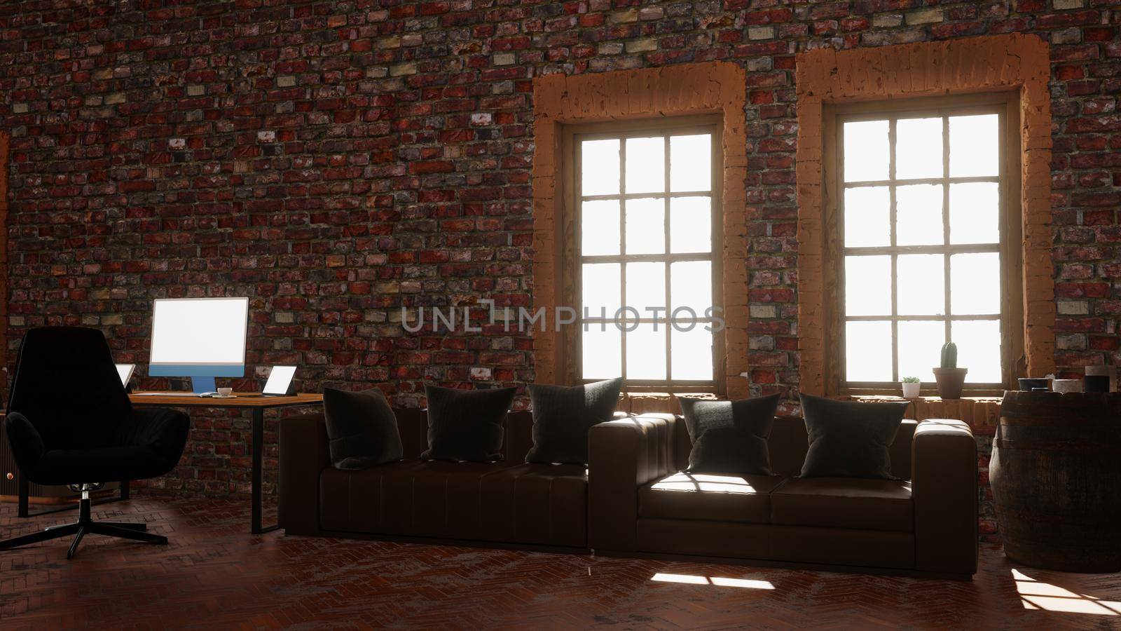 Home Office With Computer by urzine