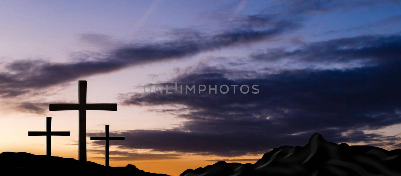 Good Friday illustration for christian religious with cross by Andelov13