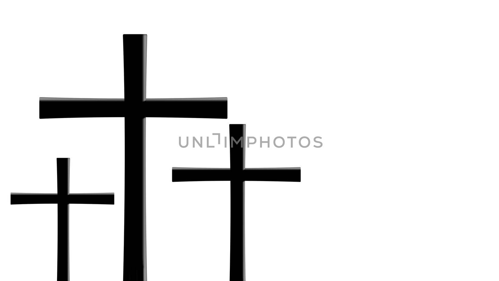 3 crosses on the mountain in good friday. High quality photo