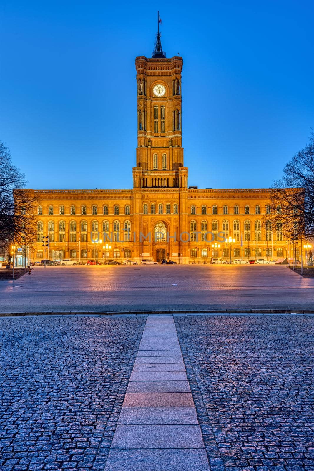 The famous Berlin town hall at twilight by elxeneize