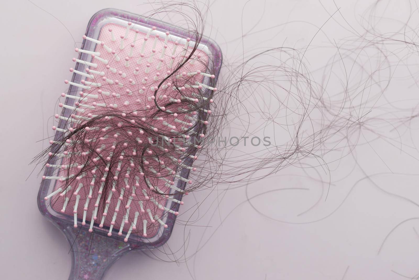 a brush with lost hair
