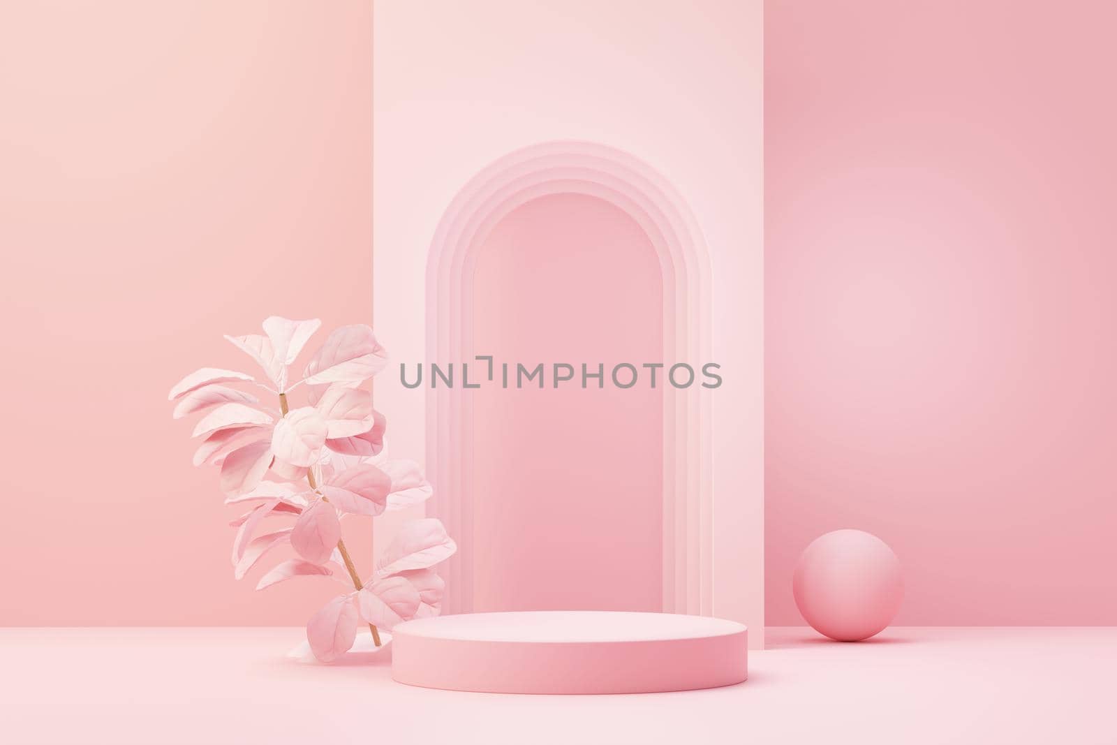 3d render abstract display podium platform for  product presentation and advertising. Minimal scene backdrop with clean design. Vacant pedestal for mock up. Empty stage with pastel color for cosmetic.