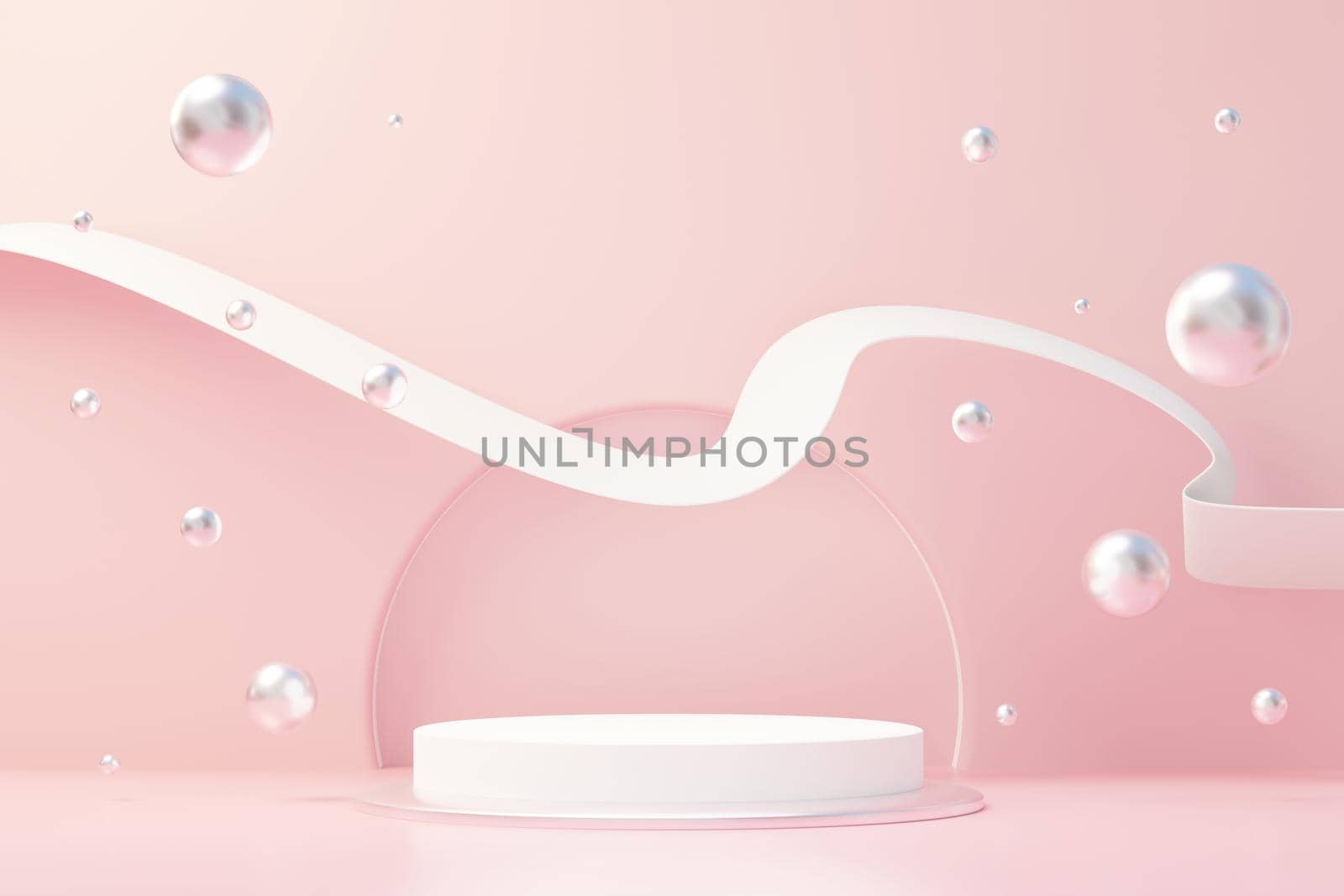 3d render abstract display podium platform for  product presentation and advertising. Minimal scene backdrop with clean design. Vacant pedestal for mock up. Empty stage with pastel color for cosmetic.