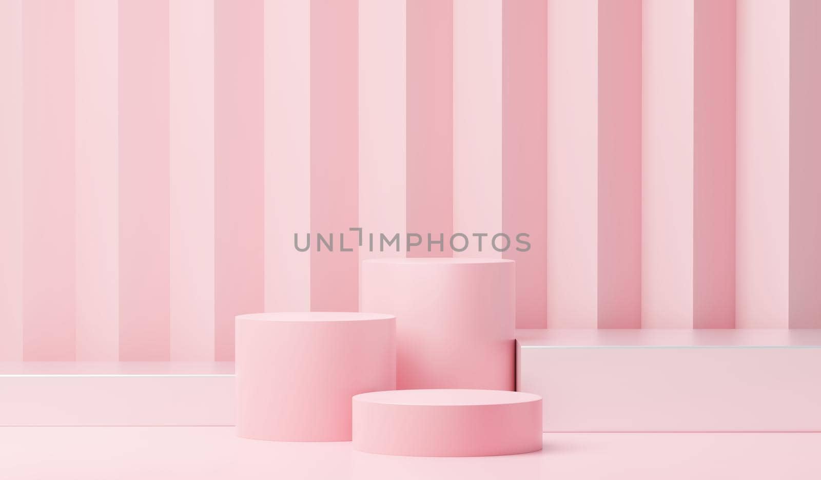 3d render abstract display podium platform for  product presentation and advertising. Minimal scene backdrop with clean design. Vacant pedestal for mock up. Empty stage with pastel color for cosmetic.