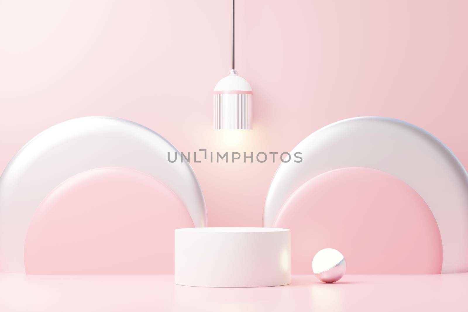 3d render abstract display podium platform for  product presentation and advertising. Minimal scene backdrop with clean design. Vacant pedestal for mock up. Empty stage with pastel color for cosmetic.