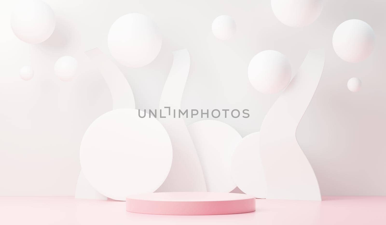 3d render abstract display podium platform for  product presentation and advertising. Minimal scene backdrop with clean design. Vacant pedestal for mock up. Empty stage with pastel color for cosmetic.