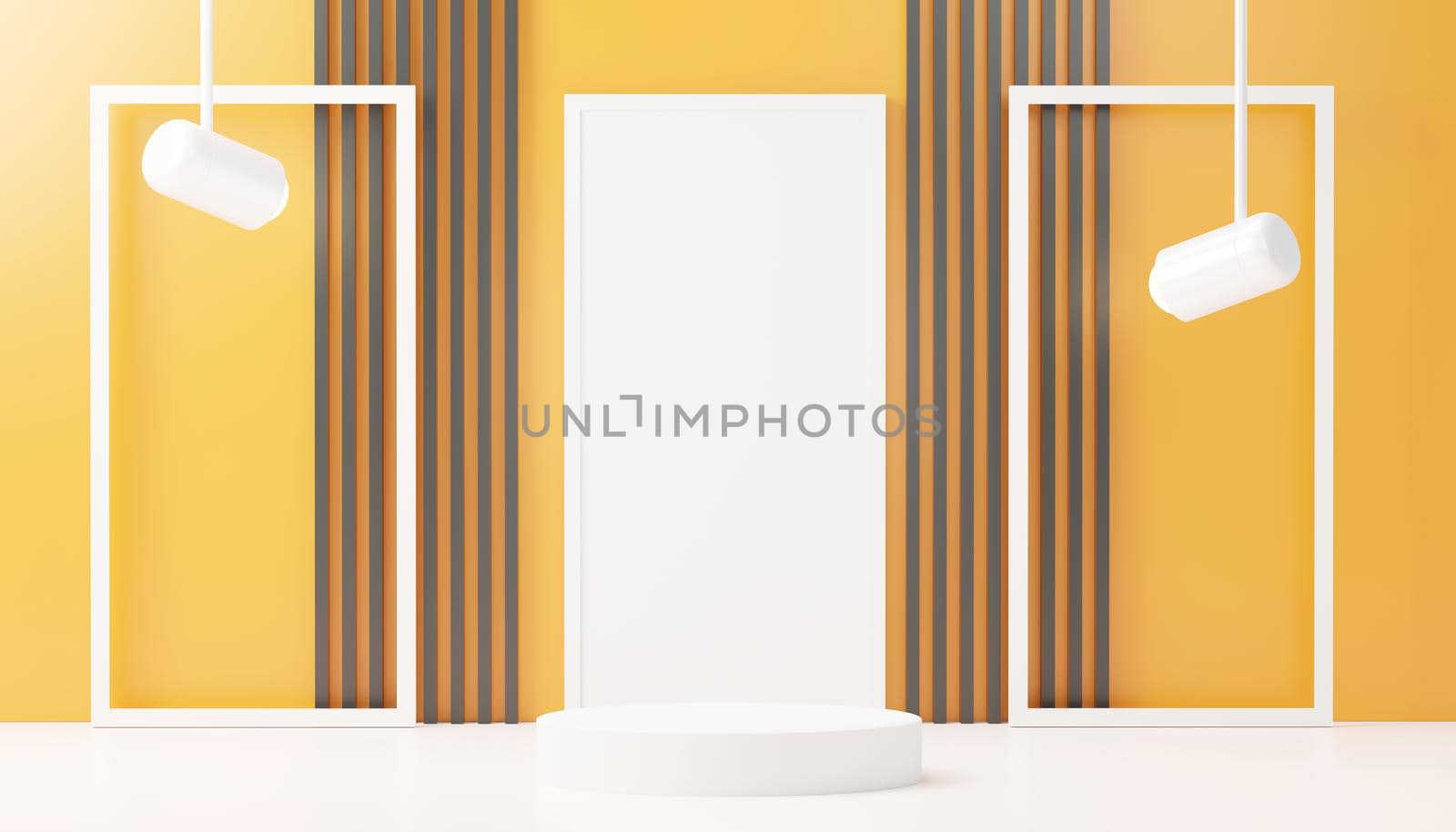 3d render abstract display podium platform for  product presentation and advertising. Minimal scene backdrop with clean design. Vacant pedestal for mock up. Empty stage with pastel color for cosmetic. by tanatpon13p