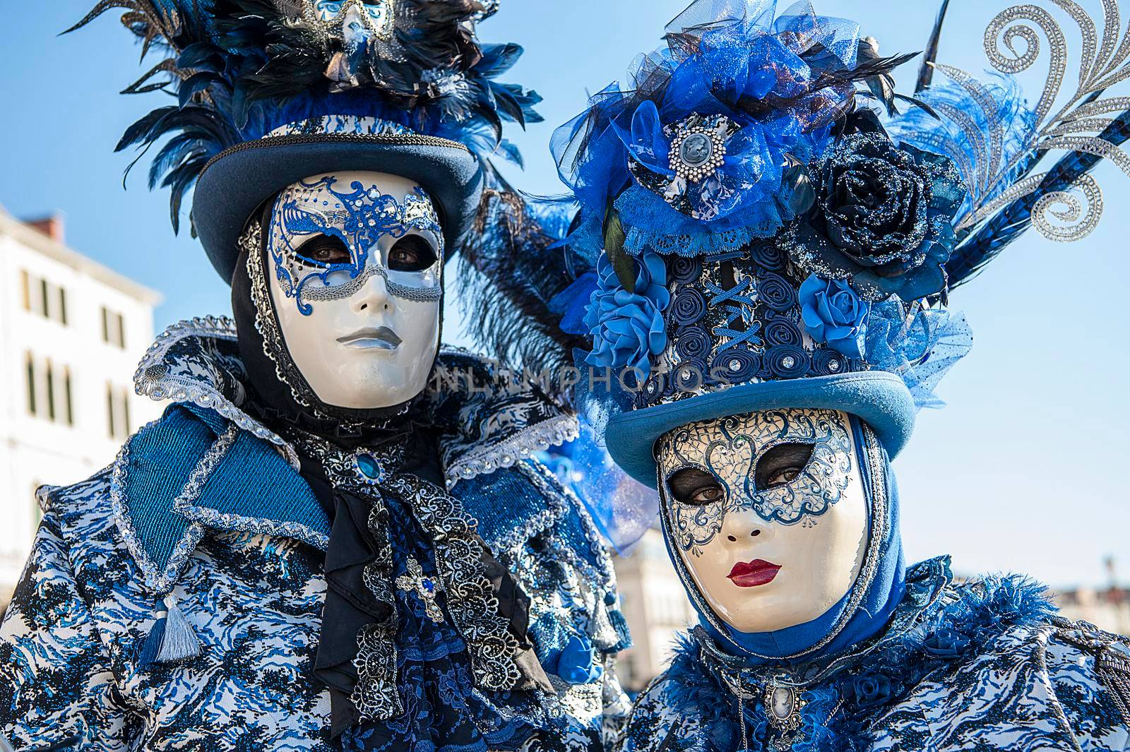 VENICE, ITALY - Febrary 20 2020: The masks of the Venice carnival 2020