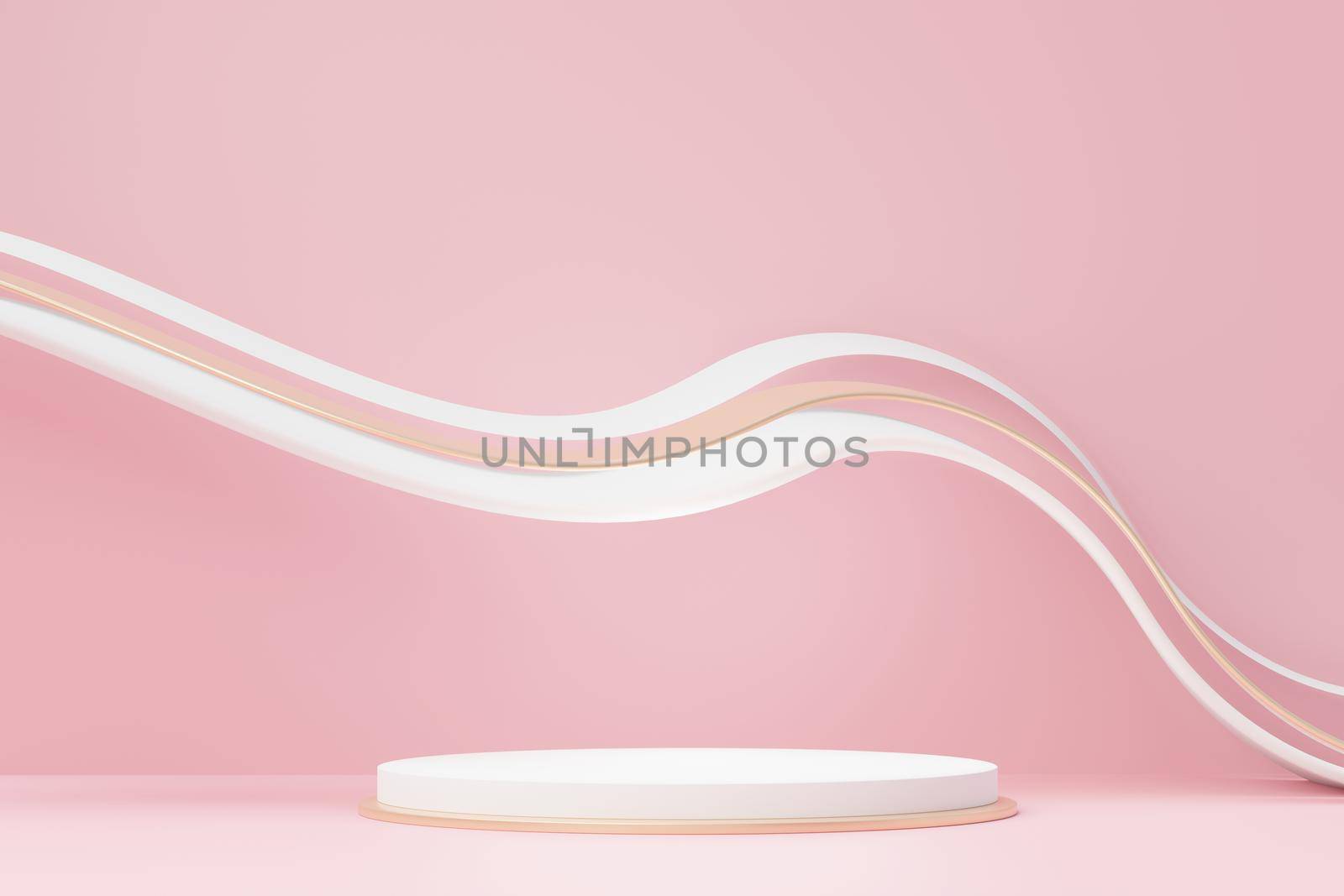 3d render abstract display podium platform for  product presentation and advertising. Minimal scene backdrop with clean design. Vacant pedestal for mock up. Empty stage with pastel color for cosmetic.