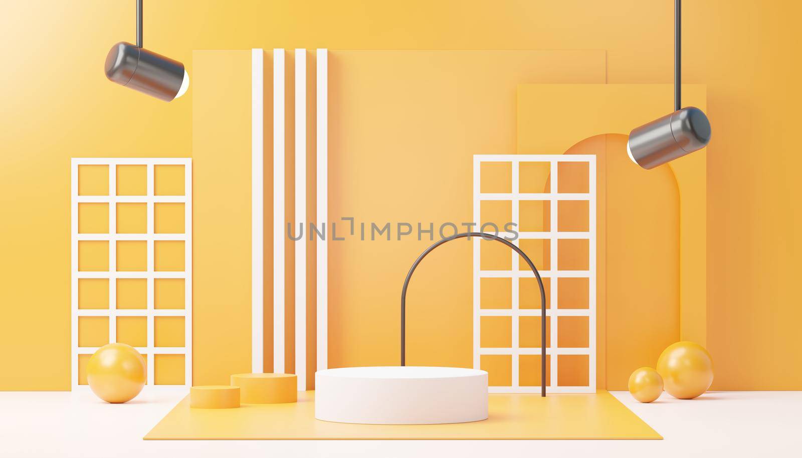 3d render abstract display podium platform for  product presentation and advertising. Minimal scene backdrop with clean design. Vacant pedestal for mock up. Empty stage with pastel color for cosmetic.