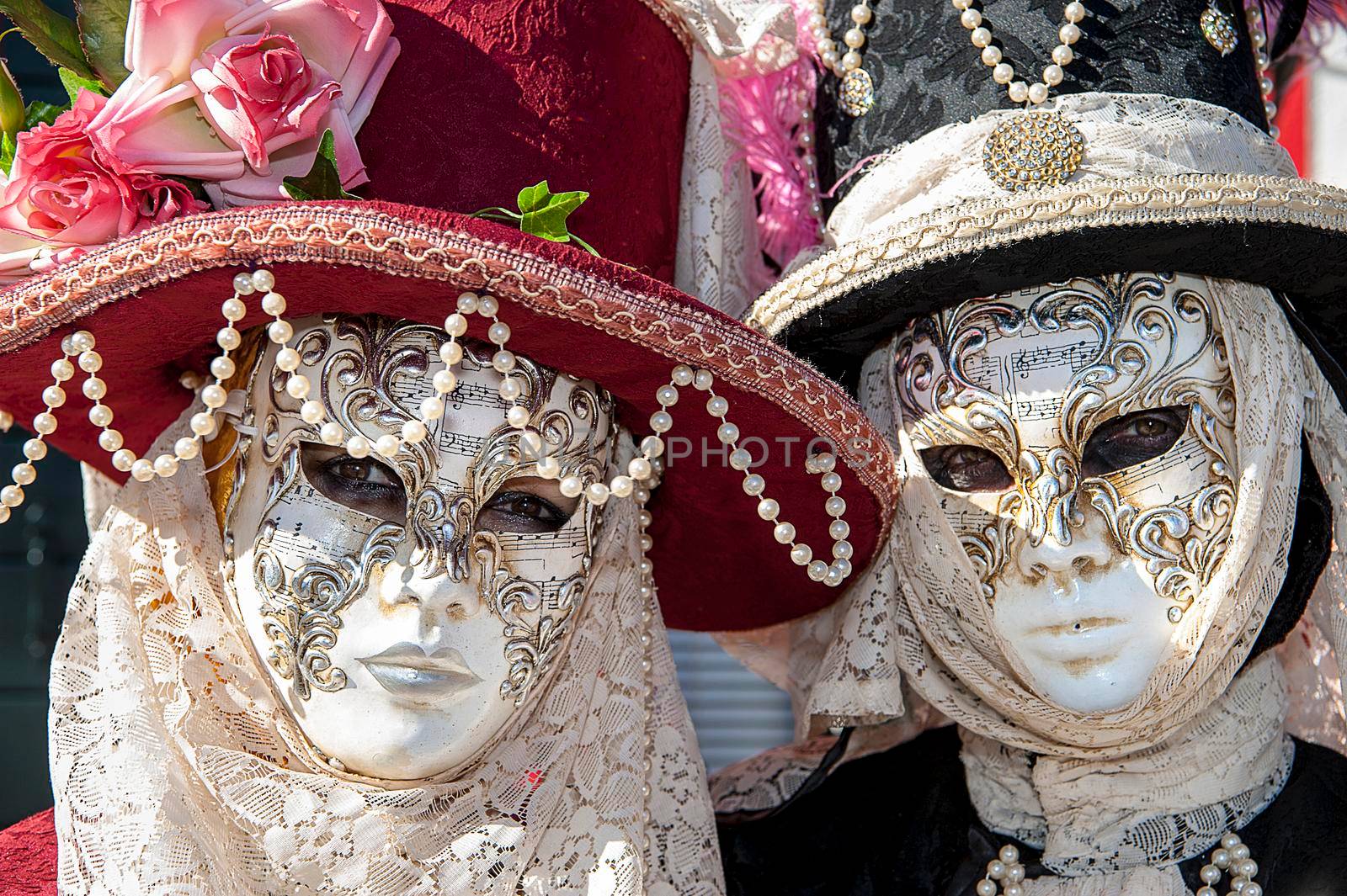 VENICE, ITALY - Febrary 20 2020: The masks of the Venice carnival 2020