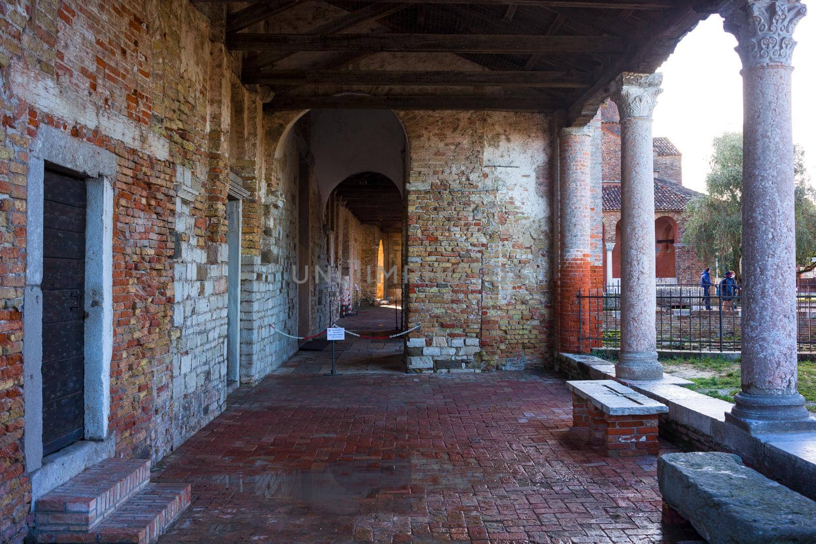 Colonnade of the basilica of Santa Maria Assunta, Torcello. Venice