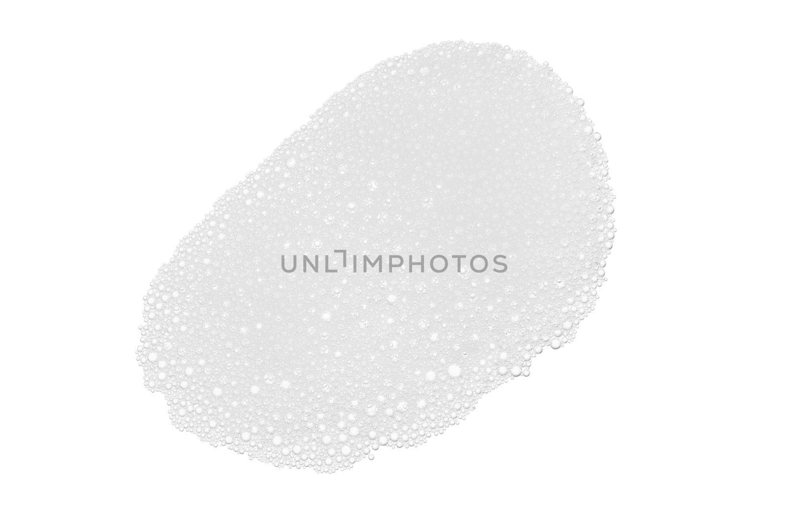 White foam texture from soap, detergent on white background. by photolime