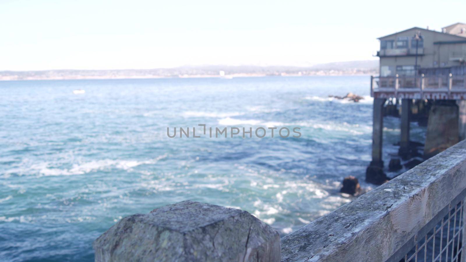 Waterfront boardwalk, Monterey California. Beachfront promenade Cannery Row by DogoraSun