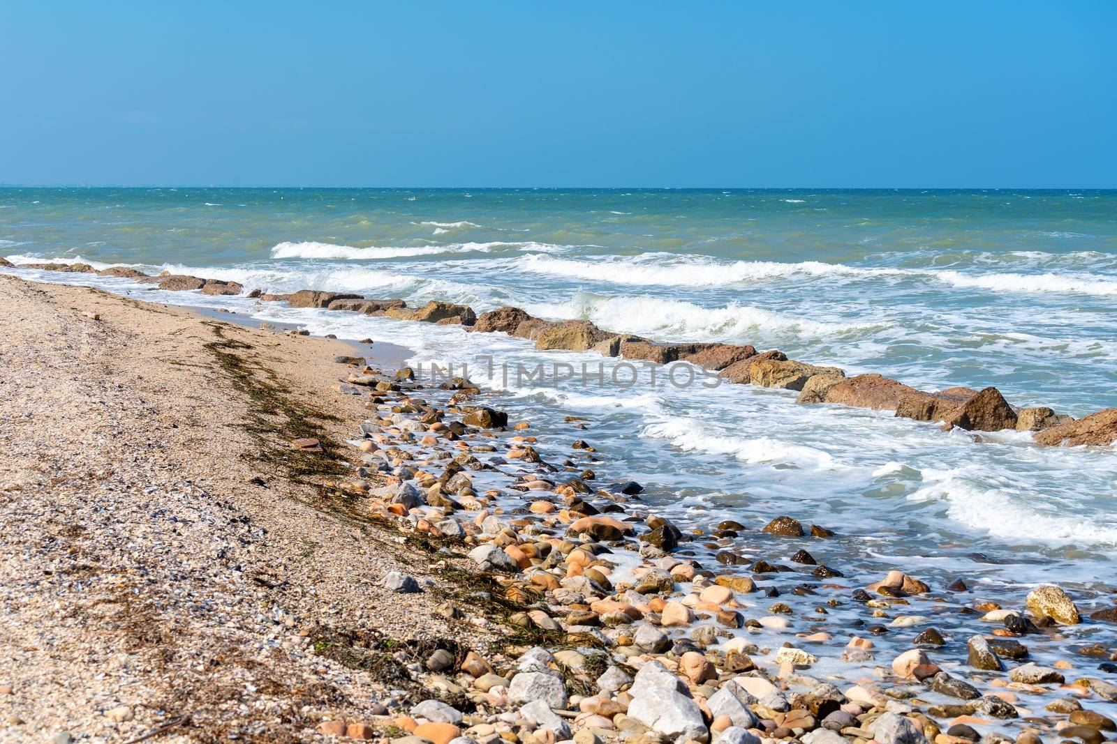 Scenery seascape ocean coastline, amazing panoramic sea shore beach landscape. by photolime