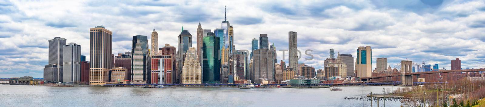 New York City downtown skyline panoramic view, United States of America