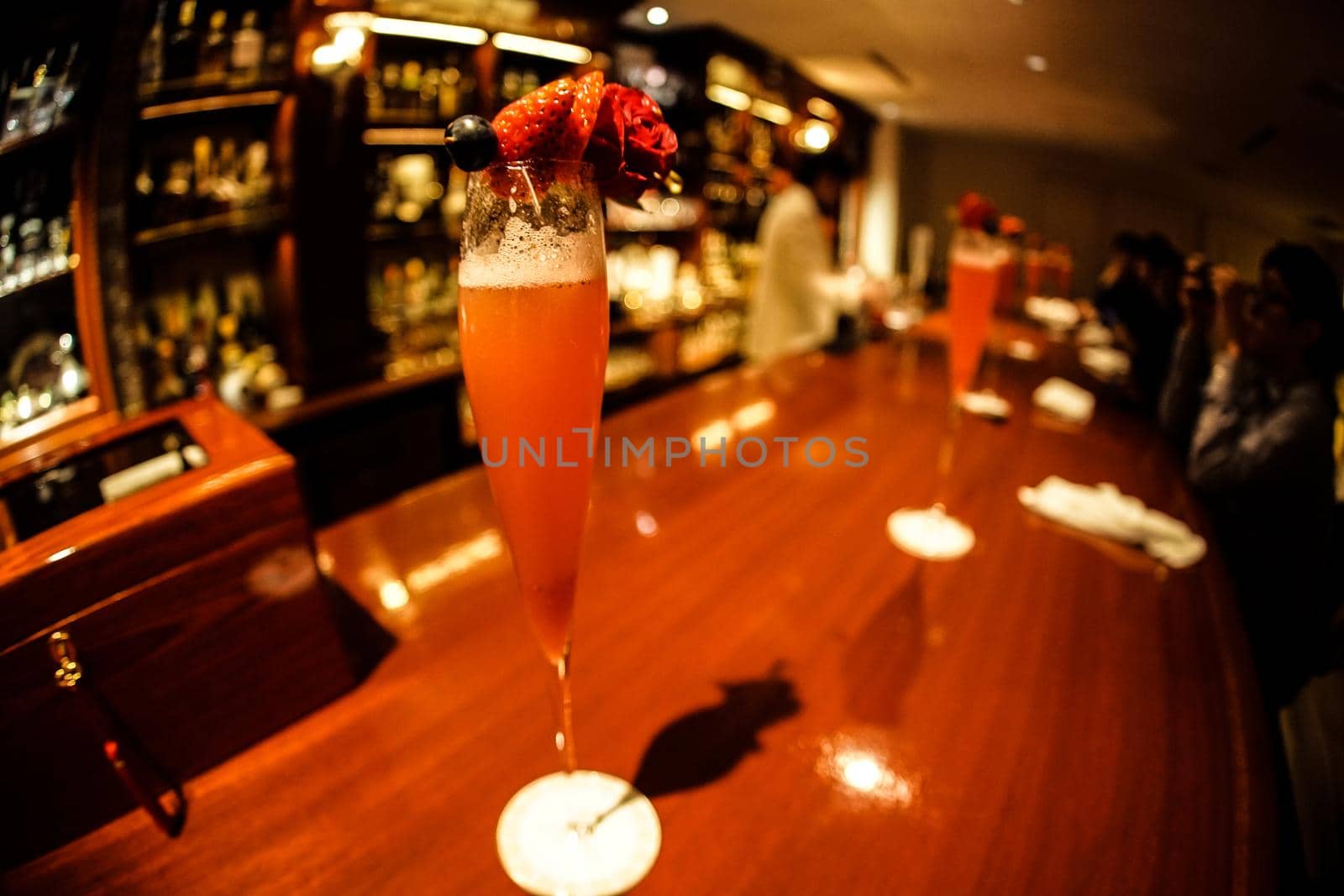 Strawberry cocktail image. Shooting Location: Tokyo metropolitan area