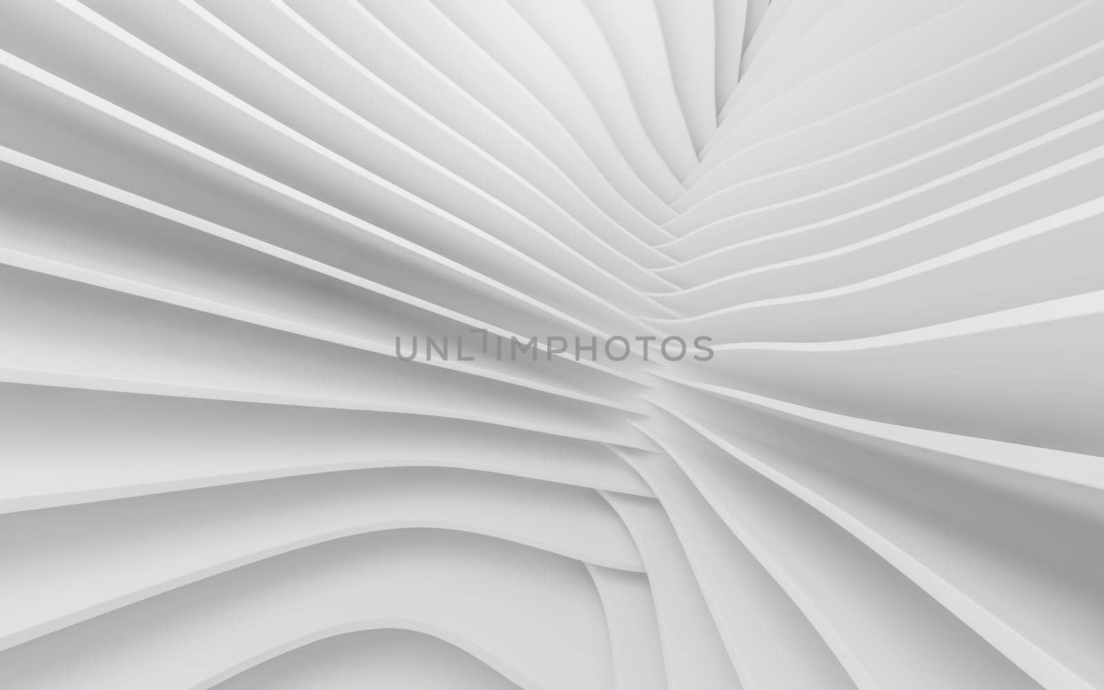 White geometry stripe, minimal background, 3d rendering. Computer digital drawing.