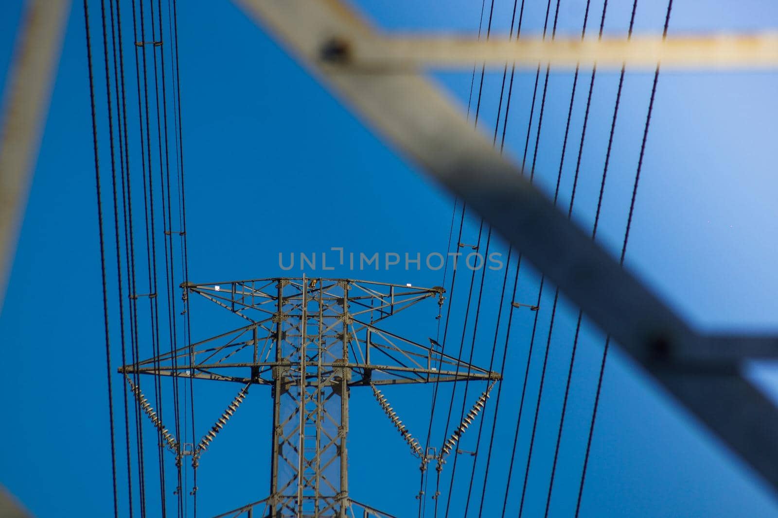 Image of transmission line and tower. Shooting Location: Tokyo metropolitan area