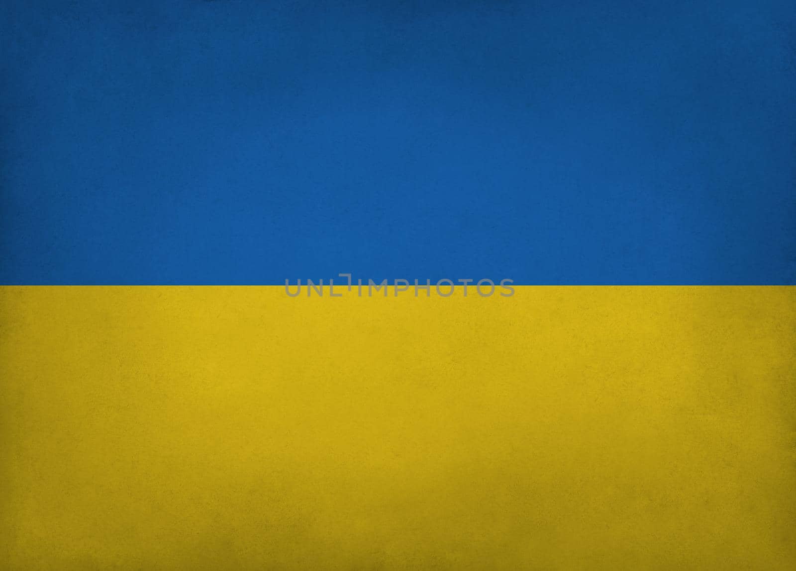 Ukrainian flag blue and yellow colored old paper background with vignette and copy space