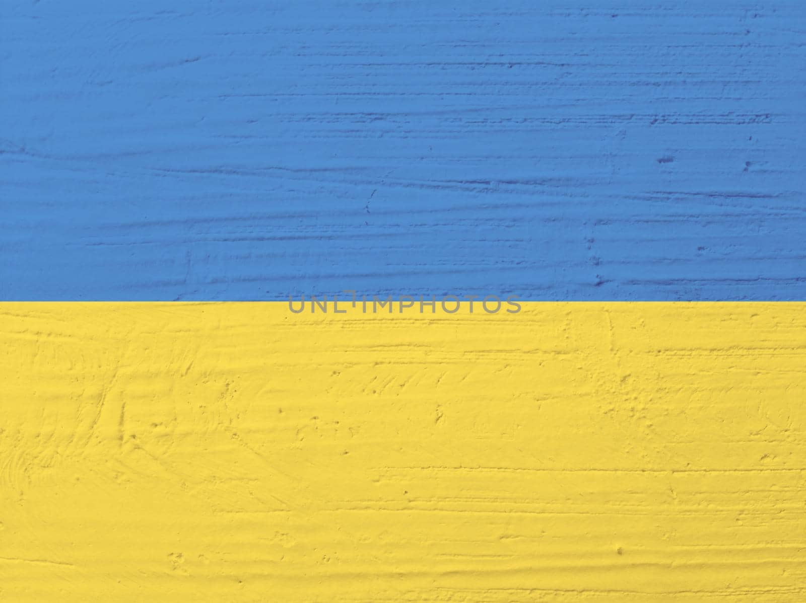 Plastering wall with blue and yellow collors.