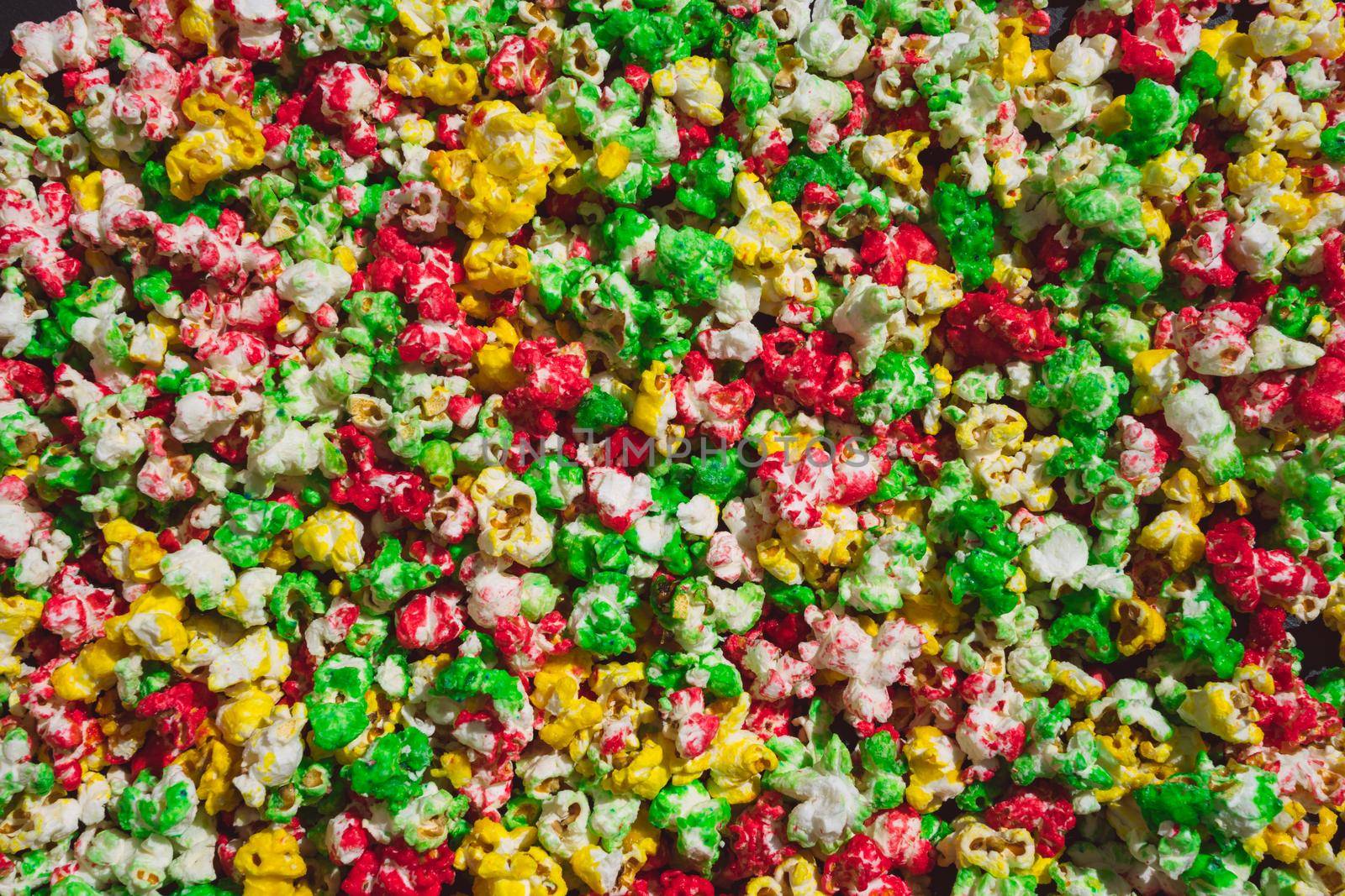 Sweet colourful popcorn texture background by DariaKulkova