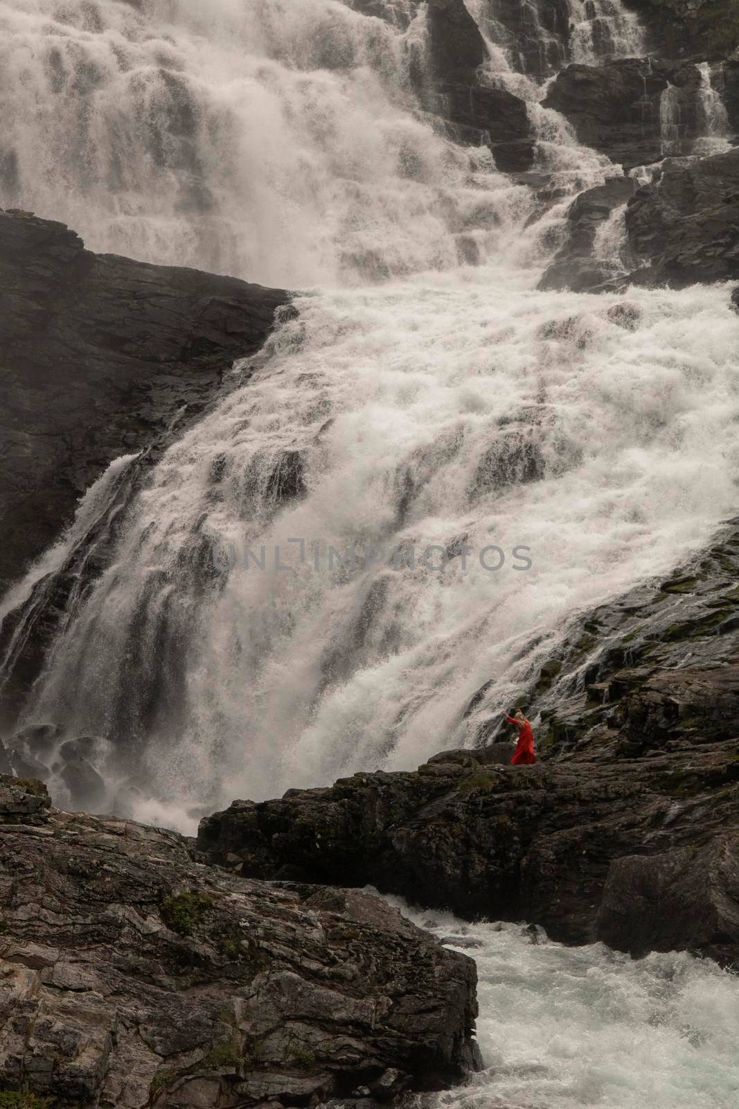 Dancing with the water in Kjosfossen waterfall by ValentimePix