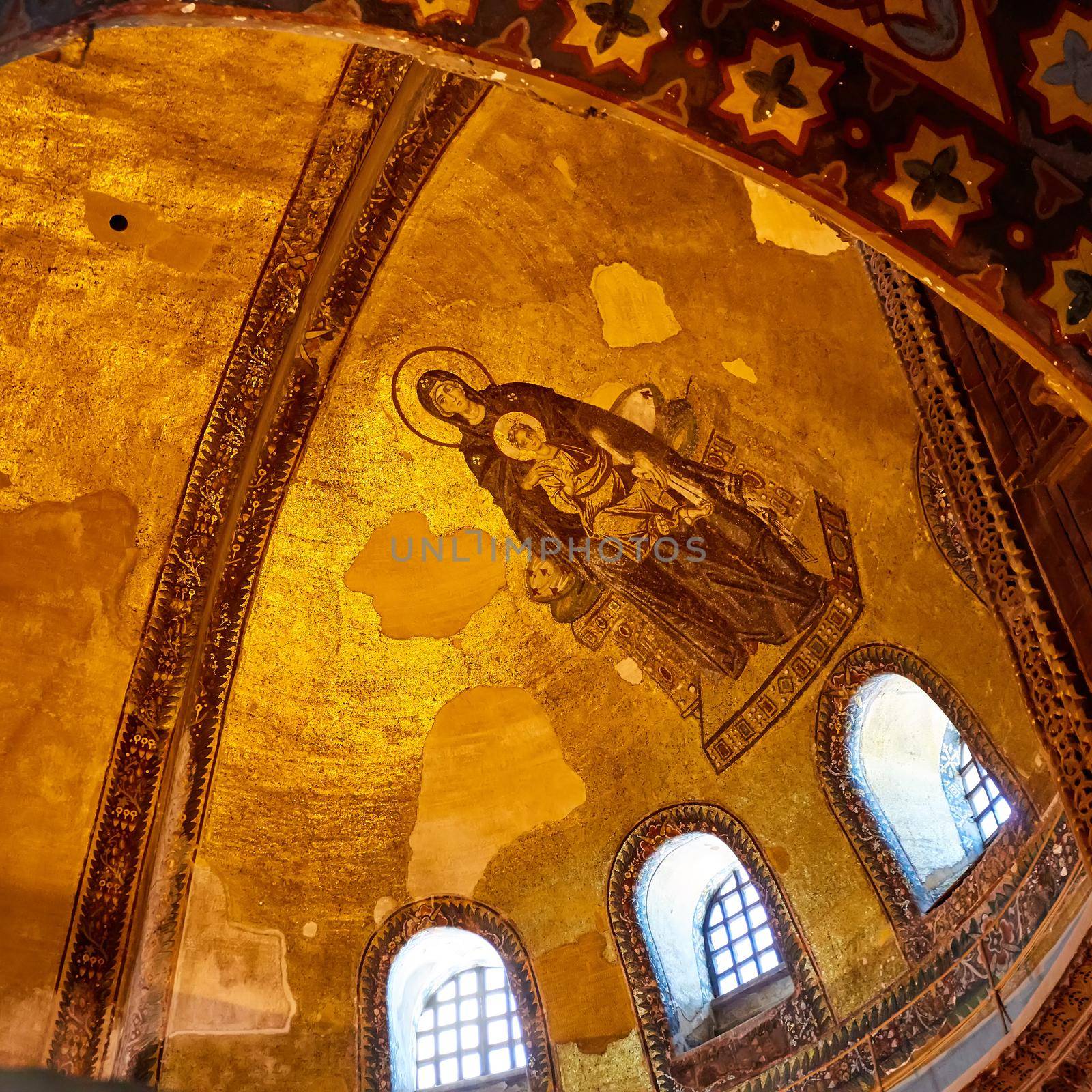 The interior of Hagia Sophia, Ayasofya, Istanbul, Turkey. by sarymsakov