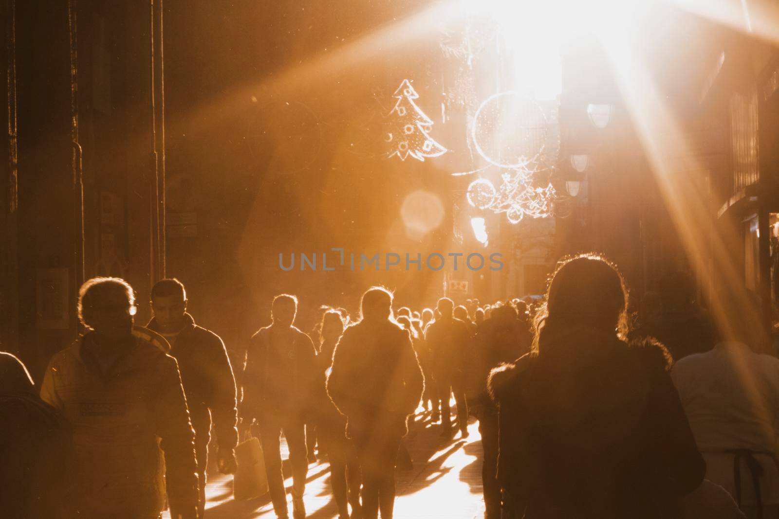 people walking in a street in Barcelona