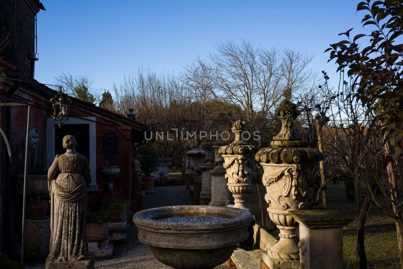 View of Stone sculptures in Torcello island, Italy